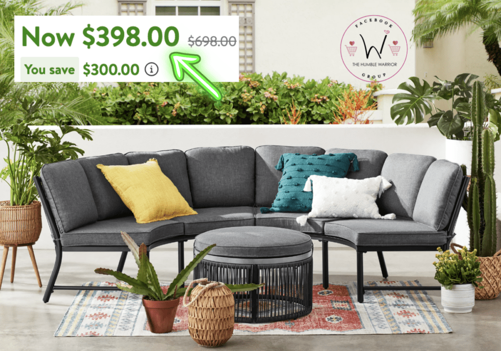 Mainstays Lawson Ridge 3-Piece Steel Curved Outdoor Sectional Set!